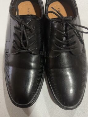 Charlies Black Lace-Up Kids Dress Shoes